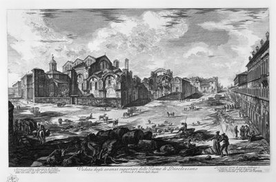 Vue des vestiges supérieurs des Thermes de Dioclétien - Giovanni Battista Piranesi